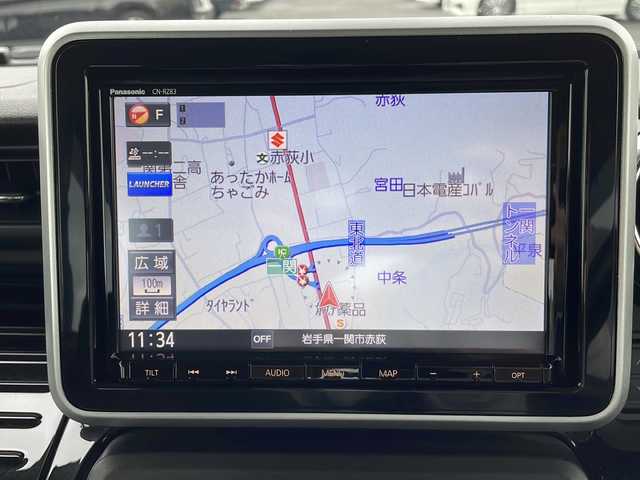 スズキ スペーシア カスタム HYBRID XS ターボ 岩手県 2018(平30)年 2.3万km ピュアホワイトP ヘッドアップディスプレイ/純正8ナビ/AM/FM/CD/Bluetooth/フルセグTV/バックカメラ/全方位カメラ/ETC/両側パワースライドドア/クルーズコントロール/衝突被害軽減ブレーキ/レーンキープアシスト/横滑り防止装置/コーナーセンサー/アイドリングストップ/シートヒーター/オートライト/LEDヘッドライト/フォグランプ/スマートキー/プッシュスタート/電動格納ミラー/純正15インチAW/純正フロアマット/保証書/取扱説明書