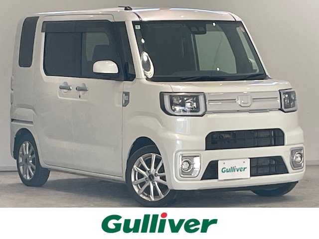 ダイハツ ウェイク G ターボ リミテッド SAⅢ 宮城県 2018(平30)年 8.9万km パールホワイトⅢ ターボ/4WD/スマートアシスト/社外SDナビ/（型番：CN-RE04WD)/・バックカメラ/・フルセグTV/Bluetooth/CD/DVD/・USB入力端子/・ETC/フリップダウンモニター/両側パワースライドドア/後方コーナーセンサー/プッシュスタート/・スマートキー/横滑り防止装置/ベンチシート/・フルフラットシート/・シートヒーター（運転席）/リヤシートサンシェード/LEDヘッドライト/・オートライト/・オートマチックハイビーム/・フォグランプ/社外アルミホイール/純正フロアマット