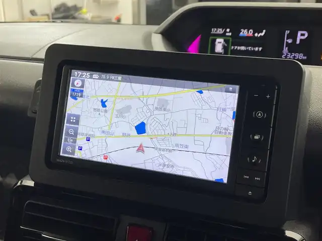 ダイハツ タント カスタム RS スタイルセレクション 滋賀県 2021(令3)年 2.4万km ファイアークォーツレッドM 純正7インチナビ/【Bluetooth/CD/DVD/フルセグTV】/ハーフレザーシート/両側パワースライドドア/全方位カメラ/追従クルーズコントロール/クリアランスソナー/LEDヘッドライト/オートマチックハイビーム/レーンキープアシスト/衝突被害軽減ブレーキ/前方ドライブレコーダー/D/Nシートヒーター/ビルトインETC/プッシュスタート/スマートキー/ステアリングリモコン