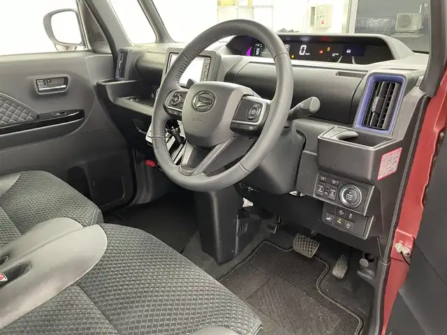 ダイハツ タント カスタム RS スタイルセレクション 滋賀県 2021(令3)年 2.4万km ファイアークォーツレッドM 純正7インチナビ/【Bluetooth/CD/DVD/フルセグTV】/ハーフレザーシート/両側パワースライドドア/全方位カメラ/追従クルーズコントロール/クリアランスソナー/LEDヘッドライト/オートマチックハイビーム/レーンキープアシスト/衝突被害軽減ブレーキ/前方ドライブレコーダー/D/Nシートヒーター/ビルトインETC/プッシュスタート/スマートキー/ステアリングリモコン