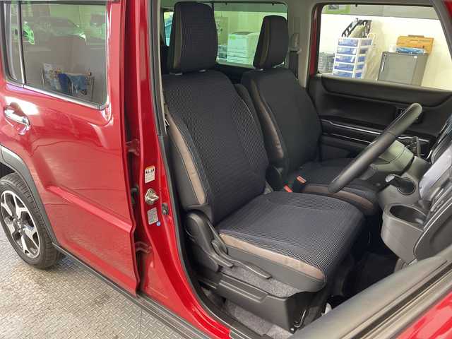 スズキ ハスラー Jスタイル 栃木県 2021(令3)年 3.5万km フェニックスレッドパール/ホワイト2トーンルーフ 9インチ純正ナビ/CD/フルセグ/Bluetooth/USB/バックカメラ/全方位カメラ/衝突軽減ブレーキ/車線逸脱警報/スズキセーフティーサポート/後方コーナーセンサー/ビルトインETC/シートヒーター/ルーフレール/禁煙車/赤２トーン/オートライト/LEDヘッドライト/横滑り防止装置/フォグランプ/スマートキー/プッシュスタート/アイドリングストップ/ステアリングスイッチ/革巻きステアリング/電動格納サイドミラー/純正アルミホイール/純正フロアマット