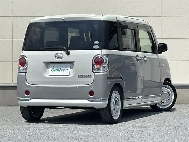 ダイハツ ムーヴ キャンバス X LTD メイクアップ SA Ⅲ 茨城県 2018(平30)年 4.7万km パールホワイトⅢ/スムースグレーマイカメタリック 2トーン スマートアシスト３/全方位カメラ/両側パワースライドドア/スマートキー/プッシュスタート/アイドリングストップ/前方ドライブレコーダー/オートライト/オートマチックハイビーム/レーンキープアシスト/前後コーナーセンサー/ストラーダナビ/純正フロアマット/フルセグTV/Wエアバック/ベンチシート