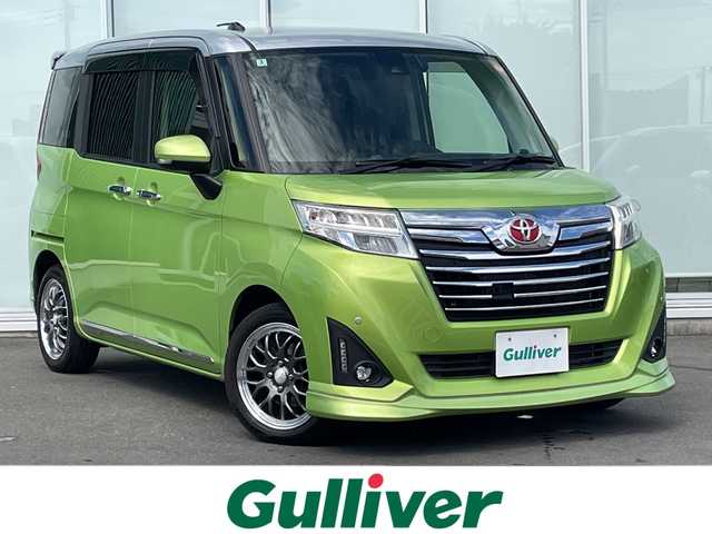 トヨタ ルーミー カスタムG－T 神奈川県 2018(平30)年 4.4万km フレッシュグリーンメタリック/シルバー2トーン 社外８型ナビ（MDV-S810L）/フルセグ/Bluetooth/CD/DVD/USB/HDMI/両側パワースライドドア　/クルーズコントロール　/バックカメラ　/シートヒーター　/コーナーセンサー　/ビルドインETC　/ドライブレコーダー　/LEDヘッドライト　/フォグライト　/オートライト/スマートキー/プッシュスタート/純正フロアマット/社外アルミホイール/ABS/横滑り防止装置/盗難防止装置/レーンキープアシスト/取扱説明書/保証書