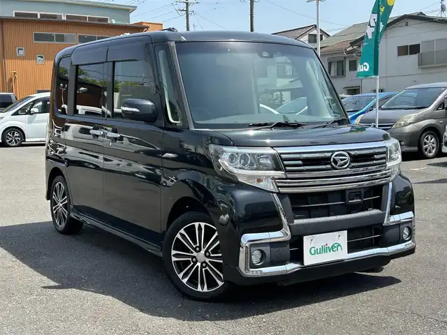 ダイハツ タント カスタム RS トップED SAⅡ 静岡県 2016(平28)年 6.4万km ブラックマイカメタリック 両側パワースライド/社外メモリナビ・フルセグTV/DVD/CD/USB/SD/Bluetooth/バックカメラ/純正エアロ/純正15インチアルミホイール/スマートアシスト/LEDライト/スマートキー2個/プッシュスタート/取扱説明書/ナビ取扱説明書