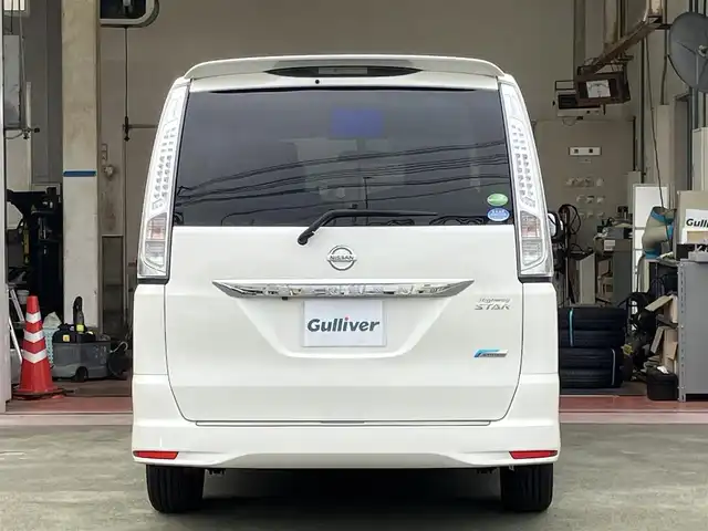 日産 セレナ ハイウェイS G Sハイブリッド 山口県 2013(平25)年 11.6万km ブリリアントホワイトパール 新車ワンオーナー/純正ナビ＆バックカメラ/　　＆フルセグTV＆後席/　　フリップダウンモニター/純正フロアマット/純正フォグランプ/純正16インチアルミ/両側パワースライドドア/スマートキー/オートライト/リバース連動ドアミラー