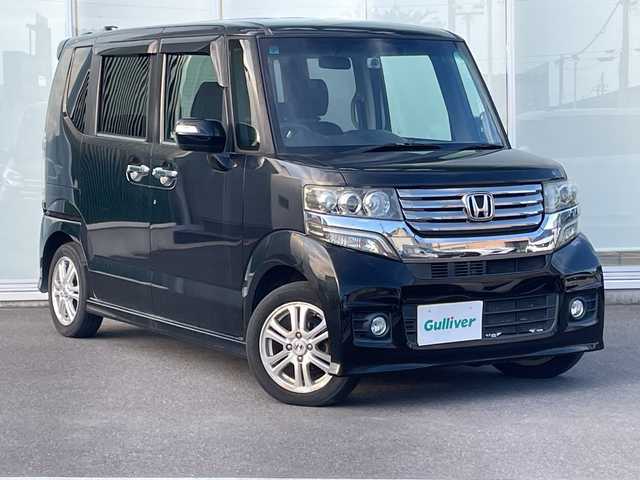 ホンダ Ｎ ＢＯＸ カスタム G Lパッケージ 神奈川県 2012(平24)年 9.8万km クリスタルブラックパール 社外ナビ（MDV-535DT）　/フルセグ/CD/DVD/バックカメラ　/片側パワースライドドア　/純正アルミホイール　/純正フロアマット　/キセノンヘッドライト　/フォグライト　/オートライト　/プッシュスタート/スマートキー　/ＡＢＳ　/横滑り防止装置　/Ｗエアバック