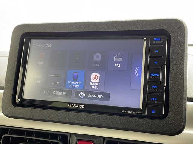 ダイハツ ムーヴ キャンバス ストライプス G 愛知県 2022(令4)年 1.9万km シャイニングホワイトパール/サンドベージュメタリック /ＫＥＮＷＯＯＤナビ(MDV-D208BTW)//ＣＤ　ＤＶＤ　ＢＴ　ＵＳＢ　ＳＤ　ＡＵＸ　ＦＭ　ＡＭ　//アラウンドビューモニター　//前後クリアランスソナー//ウェルカムオープン機能付両側パワースライドドア　　//スマートアシスト　//ＥＴＣ　//前席ホッとカップホルダー//LEDオートライト//スマートキー//スペアキー//カラーマルチインフォメーションディスプレイ//取扱説明書//ナビ取扱説明書