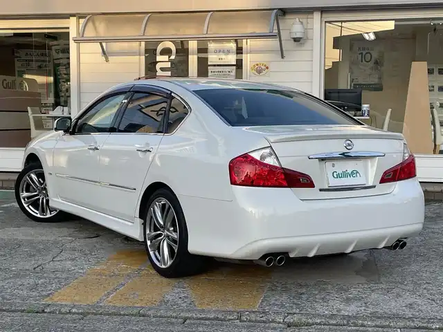 日産 フーガ 250GT タイプS 神奈川県 2008(平20)年 11.8万km クリスタルホワイトパール ワンオーナー/純正HDDナビ/　（CD・DVD再生可）/サンルーフ/純正19インチAW/バック・サイドカメラ/前席パワーシート/パドルシフト/ビルトインETC/スマートキー×2/保証書/取扱説明書