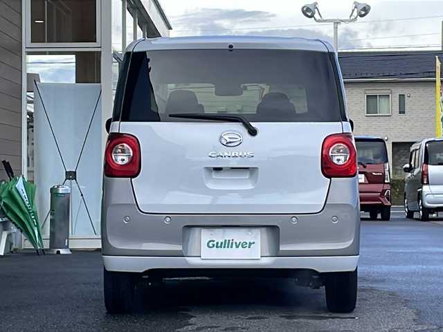 ダイハツ ムーヴ キャンバス ストライプス G 愛知県 2023(令5)年 1.8万km シャイニングホワイトパール/スムーズグレーマイカメタリック 禁煙車/AM/FM/CD/DVD/USB/純正ナビ/フルセグTV/アラウンドビュー/衝突軽減ブレーキ/前後コーナーセンサー/両側パワースライドドア/前席シートヒーター/ホットカップホルダー/アイドリングストップ/ETC/サイドエアバッグ/電子パーキング/盗難防止/純正フロアマット/プッシュスタート/電動格納ミラー/スマートキー