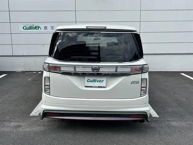 日産 エルグランド 250ハイウェイスターS 長崎県 2016(平28)年 9.7万km ブリリアントホワイトパール NISMOエアロ（F/S/R下）/純正ナビ/（CD/DVD/BT/フルセグ）/フリップダウンモニター/全方位カメラ/コーナーセンサー/クルーズコントロール/ETC/両側パワースライドドア/ハーフレザーシート/オートライト/NISMO18インチAW