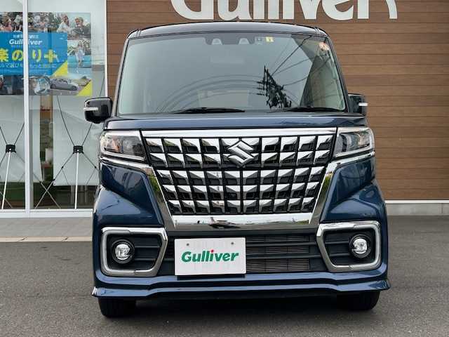スズキ スペーシア カスタム HYBRID XS ターボ 静岡県 2023(令5)年 1.2万km インディゴブルーメタリック/ブラック ８インチナビ　フルセグＴＶ　ＤＶＤ再生　Ｂｌｕｅｔｏｏｔｈ　ＵＳＢ接続　全方位カメラ　連動前後ドライブレコーダー　ワンタッチ両側パワースライドドア　サーキュレーター　後席専用テーブル　後席両側ロールサンシェード　ＬＥＤライト　レーダークルーズ　ＬＫＡ　ＨＵＤ