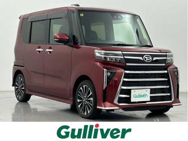 ダイハツ タント カスタム RS 熊本県 2023(令5)年 2.5万km ファイアークォーツレッドM ワンオーナー　/9インチスマホ連携ディスプレイオーディオ（ApplCarPlay・AndroidAuto・BT・フルセグ）/バックカメラ　/前方のみドライブレコーダー　/前席シートヒーター　/両側パワースライドドア　/前後クリアランスソナー　/衝突軽減ブレーキ　/横滑り防止　/アイドリングストップ　/純正フロアマット/純正１５インチAW/オートライト/LEDヘッドライト/フォグライト/スマートキー/プッシュスタート/スペアキー1本/保証書/取扱説明書