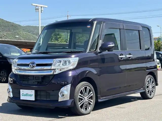 ダイハツ タント カスタム RS トップED SA 岡山県 2015(平27)年 6.3万km ナイトシャドーパープルクリスタルM 純正ナビ　/両側パワースライドドア /Ｂカメラ　/衝突軽減　/横滑り防止　/アイドリングストップ　/Ｂｌｕｅｔｏｏｔｈ /USB入力端子　/ミュージックプレイヤー　/ETC　/AAC　/オートライト　/LED　/純正AW