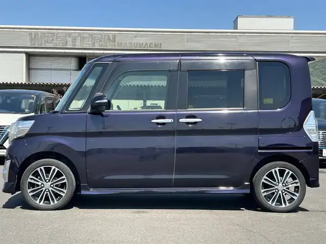 ダイハツ タント カスタム RS トップED SA 岡山県 2015(平27)年 6.3万km ナイトシャドーパープルクリスタルM 純正ナビ　/両側パワースライドドア /Ｂカメラ　/衝突軽減　/横滑り防止　/アイドリングストップ　/Ｂｌｕｅｔｏｏｔｈ /USB入力端子　/ミュージックプレイヤー　/ETC　/AAC　/オートライト　/LED　/純正AW