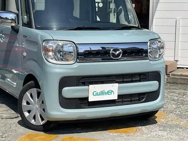 マツダ フレアワゴン ハイブリッド XS 栃木県 2020(令2)年 2.3万km オフブルーM ワンオーナー/社外メモリナビ/　（ワンセグTV・CD・USB）/両側パワースライドドア/衝突被害軽減ブレーキ/運転席シートヒーター/リアコーナーセンサー/リアサンシェイド/ETC/スマートキー×2/保証書/取扱説明書