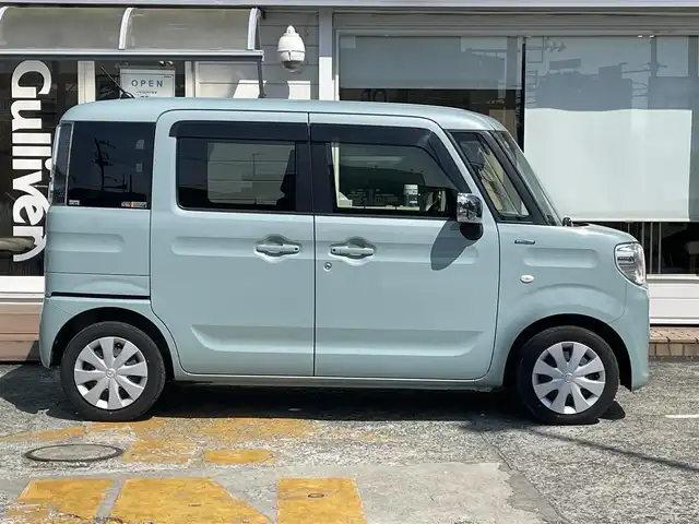 マツダ フレアワゴン ハイブリッド XS 栃木県 2020(令2)年 2.3万km オフブルーM ワンオーナー/社外メモリナビ/　（ワンセグTV・CD・USB）/両側パワースライドドア/衝突被害軽減ブレーキ/運転席シートヒーター/リアコーナーセンサー/リアサンシェイド/ETC/スマートキー×2/保証書/取扱説明書