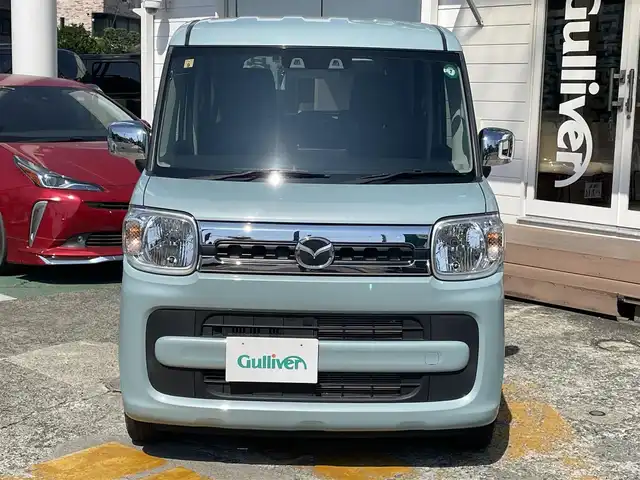 マツダ フレアワゴン ハイブリッド XS 栃木県 2020(令2)年 2.3万km オフブルーM ワンオーナー/社外メモリナビ/　（ワンセグTV・CD・USB）/両側パワースライドドア/衝突被害軽減ブレーキ/運転席シートヒーター/リアコーナーセンサー/リアサンシェイド/ETC/スマートキー×2/保証書/取扱説明書