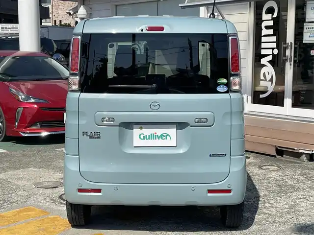 マツダ フレアワゴン ハイブリッド XS 栃木県 2020(令2)年 2.3万km オフブルーM ワンオーナー/社外メモリナビ/　（ワンセグTV・CD・USB）/両側パワースライドドア/衝突被害軽減ブレーキ/運転席シートヒーター/リアコーナーセンサー/リアサンシェイド/ETC/スマートキー×2/保証書/取扱説明書