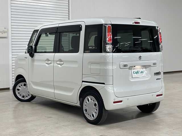 スズキ スペーシア HYBRID X 熊本県 2022(令4)年 2.4万km ピュアホワイトP 社外メモリナビ（ＣＤ/ＤＶＤ/ＢＴ/フルセグ/ラジオ）/バックカメラ/前後ドライブレコーダー/ＥＴＣ/両側パワースライドドア/後方コーナーセンサー/レーダークルーズコントロール/Ｄ席シートヒーター/レーンキープアシスト/衝突軽減システム/横滑り防止装置/リアサーキュレーター/サンシェード/純正フロアマット/ドアバイザー/オートライト/スマートキー/プッシュスタート