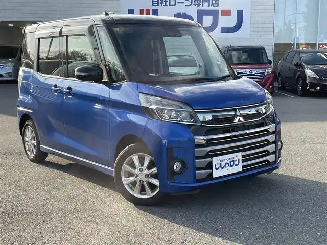 三菱 ｅＫスペース カスタムG セーフティパッケージ 東京都 2017(平29)年 7.6万km ライトニングブルーマイカ (株)IDOMが運営する【じしゃロン昭島店】の自社ローン専用車両になります。こちらは現金またはオートローンご利用時の価格です。自社ローンご希望の方は別途その旨お申付け下さい/社外ナビ/BT/フルセグTV/SD/マルチアラウンド/バックカメラ/D席シートヒーター/両側パワースライドドア/エンジンスタートボタン/ETC(社外)/AUTOライト/純正フロアマット/アイドリングストップ/電動格納ミラー