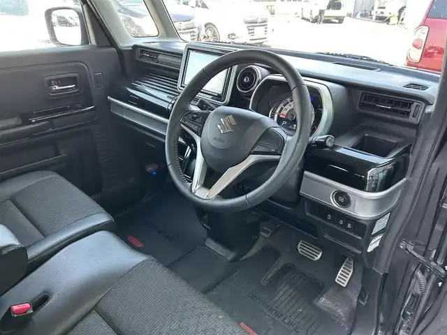 スズキ スペーシア カスタム HYBRID XS 島根県 2018(平30)年 8.6万km ブルーイッシュブラックパール3 レーダーブレーキサポート/8インチナビ/CD/DVD/DTV/Bluetooth/USB/全方位カメラ/両側パワースライドドア /後席モニター/ハーフレザー調シート/シートヒーター /コーナーセンサー /ドライブレコーダー/ETC/ステアリングスイッチ/スマートキー/プッシュスタート /電動格納ミラー/HUD