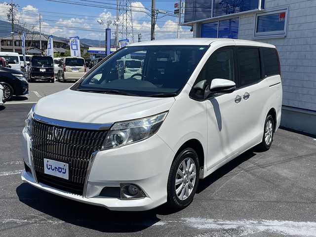 トヨタ エスクァイア Gi 長野県 2014(平26)年 12.3万km ホワイトパールクリスタルシャイン (株)IDOMが運営する【じしゃロン長野店】の自社ローン専用車両になります/こちらは現金またはオートローンご利用時の価格です。自社ローンご希望の方は別途その旨お申付け下さい./社外ナビ（CD/DVD/BT）/フルセグTV/クルーズコントロール/ステアリングスイッチ/両側パワースライドドア/ビルトインETC/スマートキープッシュスタート/運転席、助手席シートヒーター/レザーシート