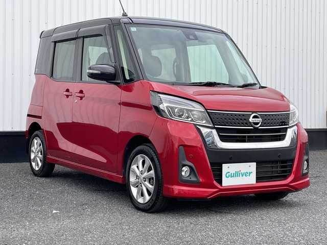 日産 デイズ ルークス ハイウェイスターX 千葉県 2018(平30)年 6.4万km スパークリングレッド/ブラック 純正メモリナビ/(フルセグTV/BT/CD/DVD/FM/AM)/全周囲カメラ/ドライブレコーダー/衝突被害軽減システム/車線逸脱警報/片側パワースライドドア/横滑り防止装置/ETC/アイドリングストップ/LEDヘッドライト/フォグランプ/オートライト/ウィンカーミラー/電動格納ミラー/純正14インチAW/シートリフター/プッシュスタート/スマートキー/フロアマット/スペアキー