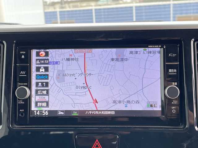 日産 デイズ ルークス ハイウェイスターX 千葉県 2018(平30)年 6.4万km スパークリングレッド/ブラック 純正メモリナビ/(フルセグTV/BT/CD/DVD/FM/AM)/全周囲カメラ/ドライブレコーダー/衝突被害軽減システム/車線逸脱警報/片側パワースライドドア/横滑り防止装置/ETC/アイドリングストップ/LEDヘッドライト/フォグランプ/オートライト/ウィンカーミラー/電動格納ミラー/純正14インチAW/シートリフター/プッシュスタート/スマートキー/フロアマット/スペアキー