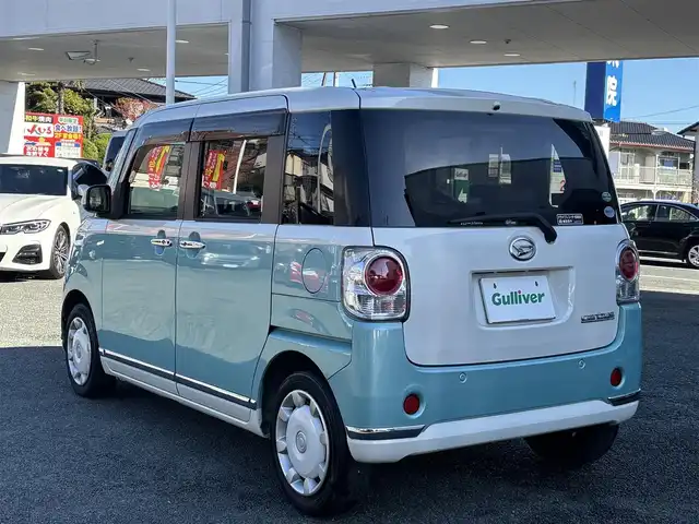 ダイハツ ムーヴ キャンバス G メイクアッフ SA Ⅱ 熊本県 2017(平29)年 11.7万km パールホワイトⅢ/ファインミントメタリック 2トーン 純正オーディオ/【CD/USB】/両側パワースライドドア/衝突被害軽減ブレーキ/アイドリングストップ/ドライブレコーダー/ETC/オートライト/プッシュスタート/純正フロアマット/純正ドアバイザー/横滑り防止/盗難防止装置/取扱説明書