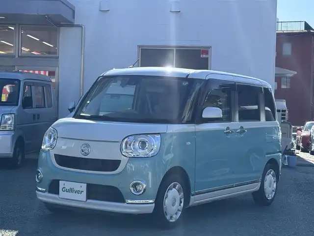 ダイハツ ムーヴ キャンバス G メイクアッフ SA Ⅱ 熊本県 2017(平29)年 11.7万km パールホワイトⅢ/ファインミントメタリック 2トーン 純正オーディオ/【CD/USB】/両側パワースライドドア/衝突被害軽減ブレーキ/アイドリングストップ/ドライブレコーダー/ETC/オートライト/プッシュスタート/純正フロアマット/純正ドアバイザー/横滑り防止/盗難防止装置/取扱説明書