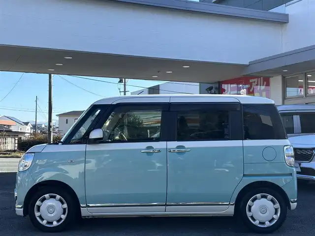 ダイハツ ムーヴ キャンバス G メイクアッフ SA Ⅱ 熊本県 2017(平29)年 11.7万km パールホワイトⅢ/ファインミントメタリック 2トーン 純正オーディオ/【CD/USB】/両側パワースライドドア/衝突被害軽減ブレーキ/アイドリングストップ/ドライブレコーダー/ETC/オートライト/プッシュスタート/純正フロアマット/純正ドアバイザー/横滑り防止/盗難防止装置/取扱説明書