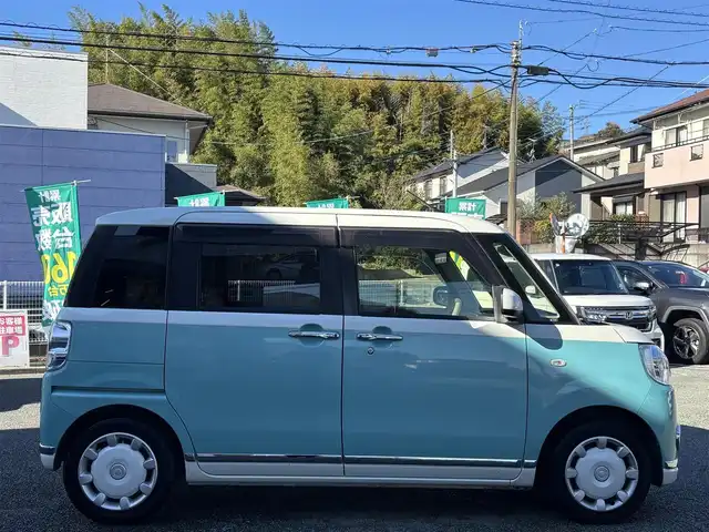 ダイハツ ムーヴ キャンバス G メイクアッフ SA Ⅱ 熊本県 2017(平29)年 11.7万km パールホワイトⅢ/ファインミントメタリック 2トーン 純正オーディオ/【CD/USB】/両側パワースライドドア/衝突被害軽減ブレーキ/アイドリングストップ/ドライブレコーダー/ETC/オートライト/プッシュスタート/純正フロアマット/純正ドアバイザー/横滑り防止/盗難防止装置/取扱説明書