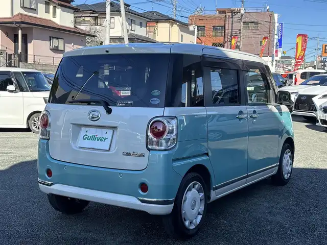 ダイハツ ムーヴ キャンバス G メイクアッフ SA Ⅱ 熊本県 2017(平29)年 11.7万km パールホワイトⅢ/ファインミントメタリック 2トーン 純正オーディオ/【CD/USB】/両側パワースライドドア/衝突被害軽減ブレーキ/アイドリングストップ/ドライブレコーダー/ETC/オートライト/プッシュスタート/純正フロアマット/純正ドアバイザー/横滑り防止/盗難防止装置/取扱説明書