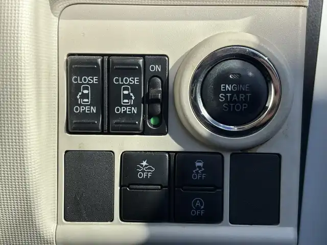 ダイハツ ムーヴ キャンバス G メイクアッフ SA Ⅱ 熊本県 2017(平29)年 11.7万km パールホワイトⅢ/ファインミントメタリック 2トーン 純正オーディオ/【CD/USB】/両側パワースライドドア/衝突被害軽減ブレーキ/アイドリングストップ/ドライブレコーダー/ETC/オートライト/プッシュスタート/純正フロアマット/純正ドアバイザー/横滑り防止/盗難防止装置/取扱説明書