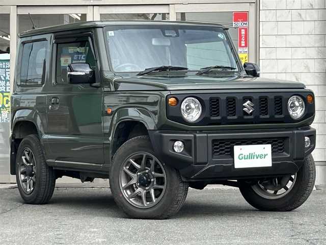 スズキ ジムニー XC 岩手県 2019(令1)年 1.5万km ジャングルグリーン ・4WD/・社外ナビ（CN-RZ743W）/・フルセグTV/・AM/FM/CD/DVD/SD/Bluetooth/・バックカメラ/・プッシュスタート/・スマートキー/・スペアキー1本/・横滑り防止/・ダウンヒルコントロール/・コーナーセンサー/・シートヒーター（前席）/・クルーズコントロール（追従無し）/・ETC/・5速MT/・電格ウィンカーミラー/・革巻きステアリング/・純正ドアバイザー/・純正AW16インチ