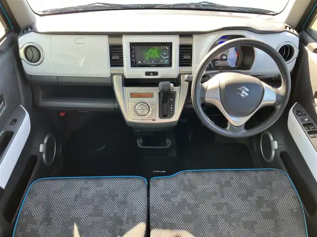 スズキ ハスラー G 静岡県 2018(平30)年 4.8万km サマーブルーM エンジンスタートボタン/パワーステアリング/パワーウィンドウ/アイドリングストップ/オートエアコン/バックカメラ/社外ディスプレイオーディオ（FH-7100DVD）/ドライブレコーダー/純正フロアマット/布シート/前席シートヒーター/ABS/横滑り防止装置/盗難防止装置/ハロゲン/Wエアバッグ/衝突軽減システム