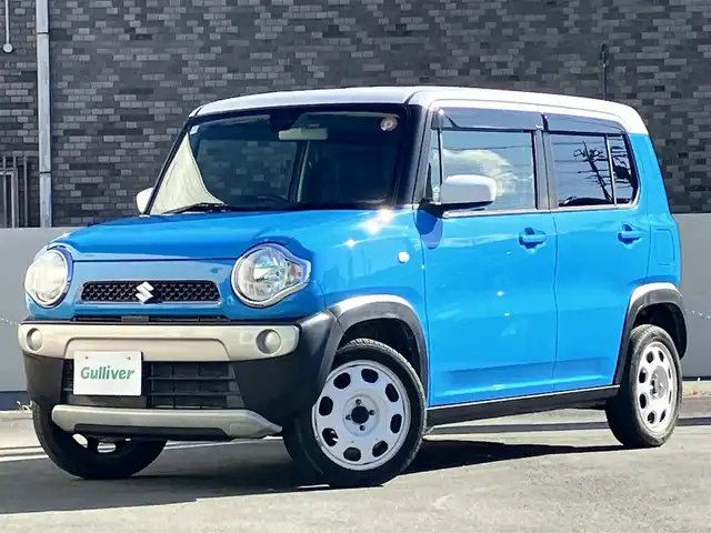 スズキ ハスラー G 静岡県 2018(平30)年 4.8万km サマーブルーM エンジンスタートボタン/パワーステアリング/パワーウィンドウ/アイドリングストップ/オートエアコン/バックカメラ/社外ディスプレイオーディオ（FH-7100DVD）/ドライブレコーダー/純正フロアマット/布シート/前席シートヒーター/ABS/横滑り防止装置/盗難防止装置/ハロゲン/Wエアバッグ/衝突軽減システム