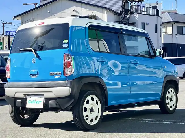 スズキ ハスラー G 静岡県 2018(平30)年 4.8万km サマーブルーM エンジンスタートボタン/パワーステアリング/パワーウィンドウ/アイドリングストップ/オートエアコン/バックカメラ/社外ディスプレイオーディオ（FH-7100DVD）/ドライブレコーダー/純正フロアマット/布シート/前席シートヒーター/ABS/横滑り防止装置/盗難防止装置/ハロゲン/Wエアバッグ/衝突軽減システム
