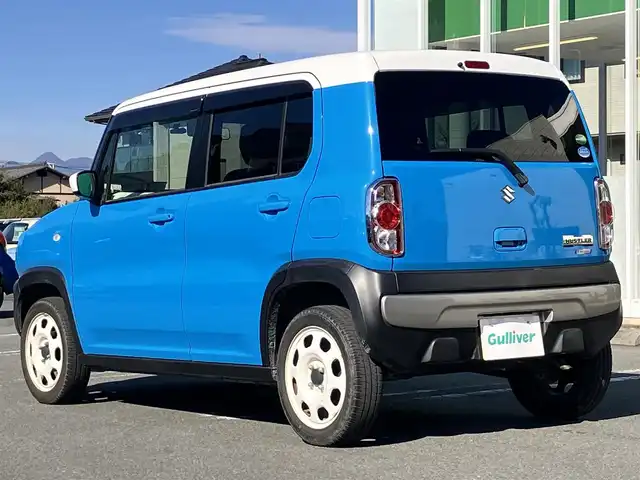 スズキ ハスラー G 静岡県 2018(平30)年 4.8万km サマーブルーM エンジンスタートボタン/パワーステアリング/パワーウィンドウ/アイドリングストップ/オートエアコン/バックカメラ/社外ディスプレイオーディオ（FH-7100DVD）/ドライブレコーダー/純正フロアマット/布シート/前席シートヒーター/ABS/横滑り防止装置/盗難防止装置/ハロゲン/Wエアバッグ/衝突軽減システム