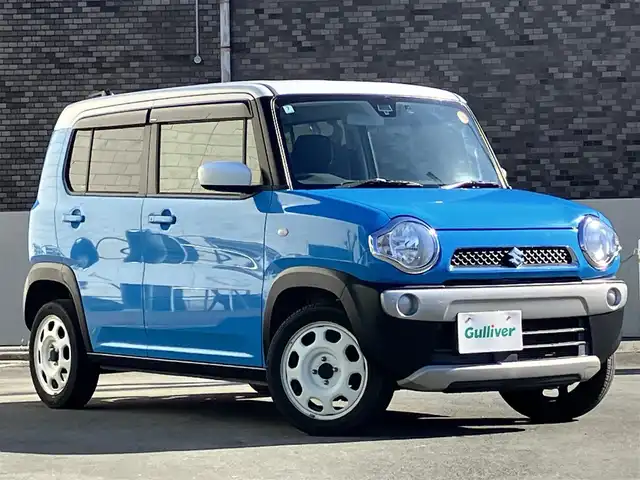 スズキ ハスラー G 静岡県 2018(平30)年 4.8万km サマーブルーM エンジンスタートボタン/パワーステアリング/パワーウィンドウ/アイドリングストップ/オートエアコン/バックカメラ/社外ディスプレイオーディオ（FH-7100DVD）/ドライブレコーダー/純正フロアマット/布シート/前席シートヒーター/ABS/横滑り防止装置/盗難防止装置/ハロゲン/Wエアバッグ/衝突軽減システム