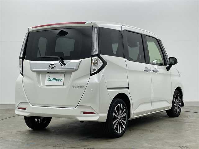 ダイハツ トール カスタムG ターボ 岡山県 2025(令7)年 1万km パールホワイトⅢ 純正9インチディスプレイオーディオ/(Bluetooth/USB/HDMI/Carplay/フルセグTV)/全方位カメラ/両側電動スライドドア/ステアリングリモコン/レーダークルーズコントロール/コーナーセンサー(前後)/オートハイビーム/LEDヘッドライト/レーンアシスト/オートブレーキホールド/アイドリングストップ/スマートキー(2本)/純正15インチアルミホイール/純正フロアマット