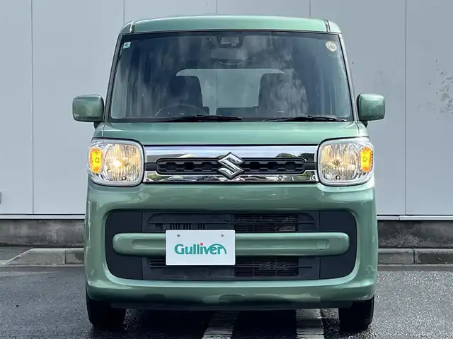 スズキ スペーシア HYBRID X 三重県 2018(平30)年 6.4万km ツールグリーンパールメタリック 4WD/純正ナビ（Bluetooth/DVD/CD/地デジTV/AM/FM/SD）/ETC/両側パワースライドドア/シートヒーター（前席）/スペアキー/セーフティサポート（デュアルセンサーブレーキサポート/誤発進抑制/車線逸脱警報/ふらつき警報/先行車発進お知らせ/ハイビームアシスト/後退時ブレーキサポート/後方誤発進抑制/リアパーキングセンサー）/ブラック内装/光沢アイボリーインパネ加飾/チルトステアリング/オートエアコン/エコクール/リアヒーターダクト/スリムサーキュレーター/ファブリックシート/ボックス付アームレスト(前席中央)/シートリフター(運転席）/ストラップ付左右独立スライドシート（リア）/ロールサンシェード（リアドア）/アクセサリーソケット（後席右側）/ラゲッジルームランプ/後方視界支援ミラー/純正フロアマット