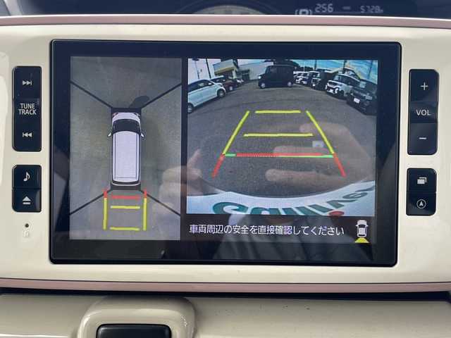 ダイハツ ムーヴ キャンバス G メイクアップ リミテッド　SAⅢ 山口県 2018(平30)年 0.6万km ライトローズマイカメタリックⅡ 禁煙車　/純正８型ナビ　/Bluetooth/CD/DVD/フルセグTV/両側電動スライドドア　/全方位バックカメラ/レーンキープアシスト　/コーナーセンサー　/ＬＥＤヘッドライト　/オートハイビーム　/純正フロアマット　/ドアバイザー/ドライブレコーダー　/ETC/スマートキー