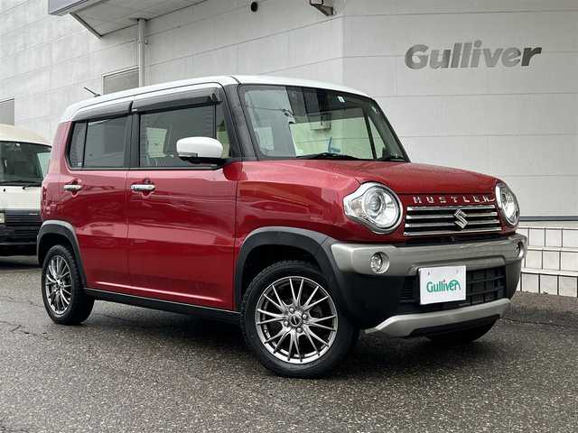 スズキ ハスラー J 福井県 2019(令1)年 3.8万km フェニックスレッドパール/ホワイト2トーンルーフ プッシュスタート/スマートキー/電格ミラー/フォグランプ/アイドリングストップ/横滑り防止/レーンアシスト/プリクラッシュ/ステアリングスイッチ/オートライト/前席シートヒーター/ダウンヒルアシストコントロール/USBポート/ビルトインETC/純正フロアマット/サマータイヤ（純正AW）4本積み込み