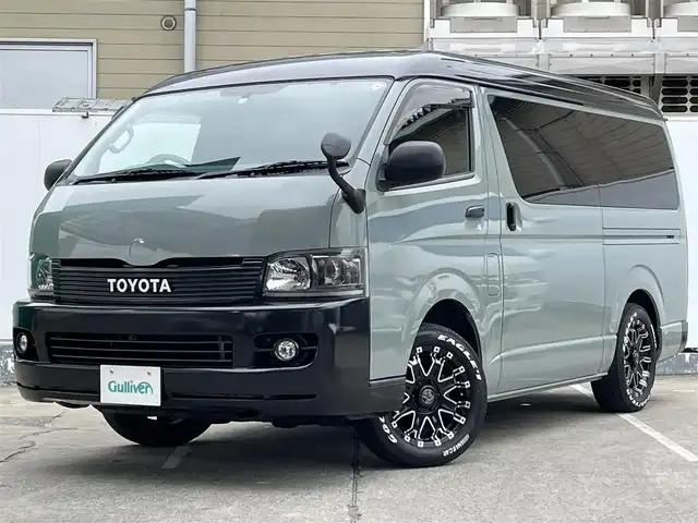 トヨタ ハイエース GL 青森県 2010(平22)年 10.9万km Ｌグリーン 4WD/フルセグTV/社外メモリナビ/AM/FM/CD/DVD/BT/USB/片側パワースライド/オートライト/フォグランプ/社外フリップダウンモニター/ETC/コーナーセンサー/バックカメラ/ホワイトレタータイヤ/社外フロントグリル/社外センターコンソール/社外シートカバー/冬タイヤ積み込み有/取扱説明書