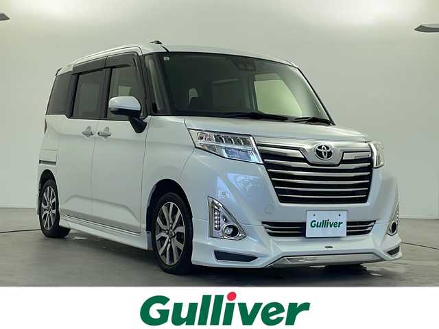 トヨタ ルーミー カスタムG－T 福井県 2018(平30)年 6.4万km パールホワイトⅢ モデリスタエアロ/純正９インチナビ/（フルセグ/BT/CD/DVD）/バックカメラ/両側パワースライドドア/スマートアシスト/衝突回避支援システム/オートハイビーム/LEDオートライト/純正アルミホイール/プッシュスタート/ステアリングスイッチ/フォグランプ/ETC/スマートキー