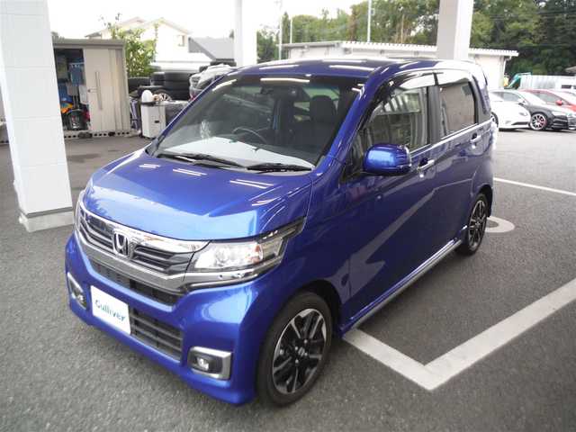 ホンダ Ｎ ＷＧＮ カスタムGターボSSパッケージⅡ 東京都 2018(平30)年 1.4万km 青 ワンオーナー車/保証書・取説あり/社外ナビ・TVフルセグ/　DVD・バックカメラ/　ドライブレコーダー/　純正ビルトインETC/あんしんパッケージ/　クルーズコントロール/パドルシフト/ハーフレザーシート/　前席シートヒーター/キセノンライト/　LEDフォグ/オートリトラミラー/スマートキー×2個/ホンダ純正15インチAW/　スタッドレス付き車内