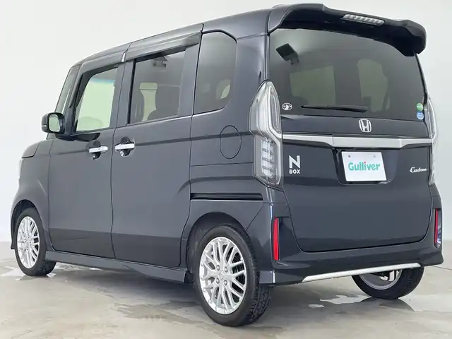 ホンダ Ｎ ＢＯＸ カスタム L ターボ 鹿児島県 2021(令3)年 0.9万km ミッドナイトブルービームM Gathers7インチナビゲーション(VXM-215Ci)/フルセグ BT/ホンダセンシング/レーダークルーズコントロール/バックカメラ/両側パワースライドドア/純正前後ドライブレコーダー/ハーフレザーシート/シートヒーター/パドルシフト/ETC/AUTOライト/LEDヘッドライト/オートマチックハイビーム/純正15インチアルミホイール/純正フロアマット/チップアップシート/カーテンエアバッグ