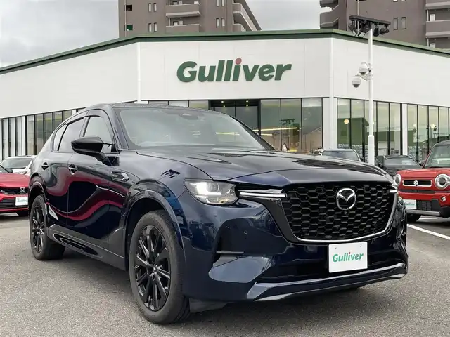 マツダ ＣＸ－６０ XD HV エクスクルーシブスポーツ 長崎県 2022(令4)年 1.3万km ディープクリスタルブルーマイカ サンルーフ/全方位カメラ/レザーシート/純正ナビ/前席パワーシート/前席シートヒーター/シートベンチレーション/ブラインドスポットモニター/前後ドライブレコーダー/ETC/BOSEサウンド/衝突軽減ブレーキ/レーンキープアシスト/レーダークルーズコントロール/スペアキー/オートライト/LEDヘッドライト/オートハイビーム/パワーバックドア/クリアランスソナー/ステアリングヒーター