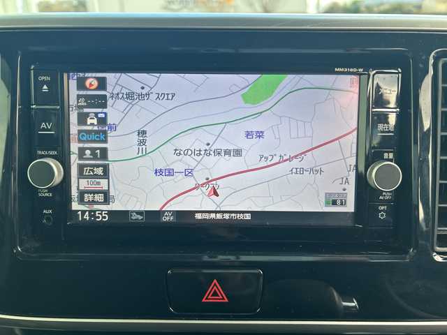 日産 デイズ ルークス ハイウェイスター Gターボ 福岡県 2018(平30)年 9.1万km スパークリングレッドM 純正7インチナビ/（TV/Bluetooth/AM/FM/SD/CD/DVD）/アラウンドビューモニター/両側パワースライドドア/純正15インチアルミホイール/純正フロアマット/オートライト/オートハイビーム/LEDヘッドライト/フォグランプ/衝突軽減ブレーキ/プッシュスタート/スマートキー/スペアキー